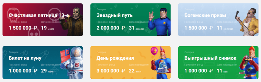 Прошедшие лотереи